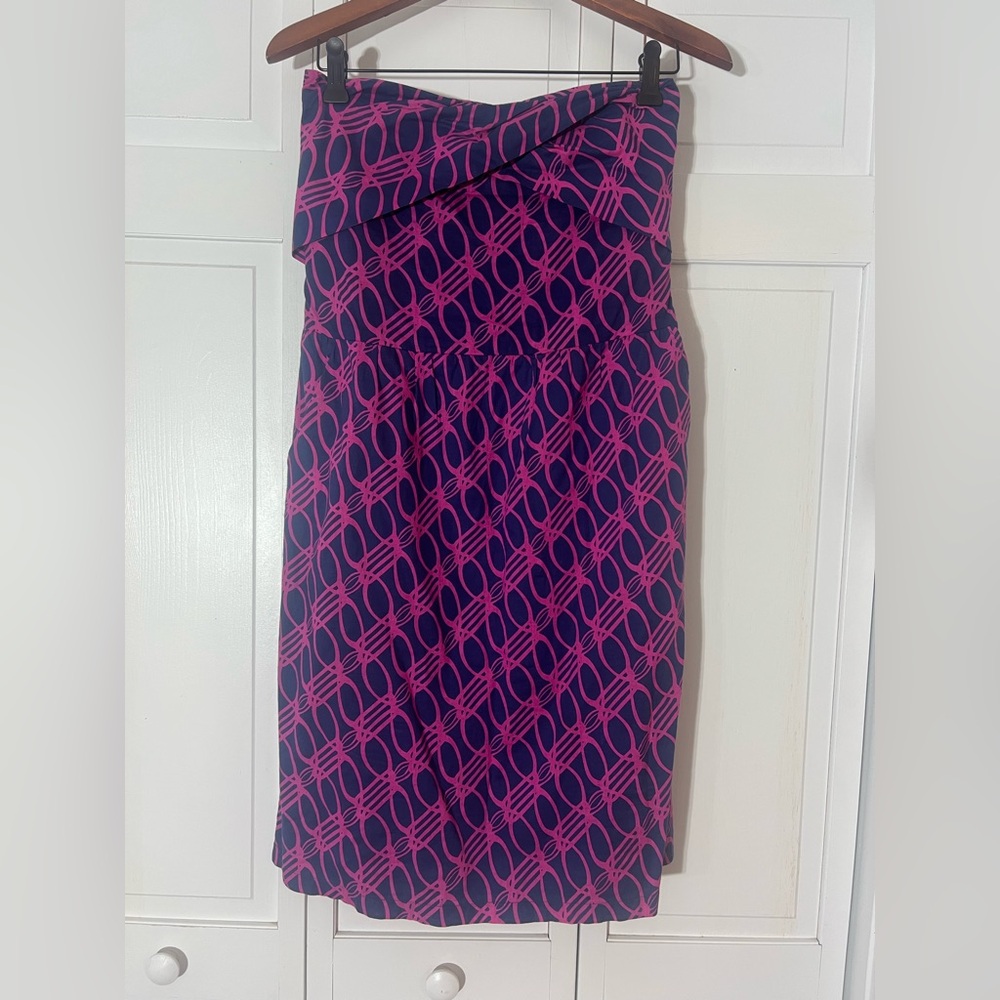 Women’s Vintage Diane Von Furstenberg Blue/pink Sleeveless Dress